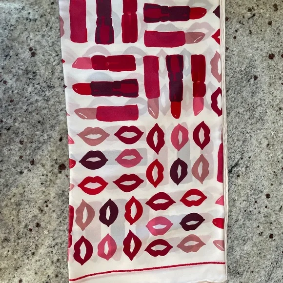 Lipstick Party Silk Square Scarf from KATE SPADE NEW YORK - Picture 4 of 8